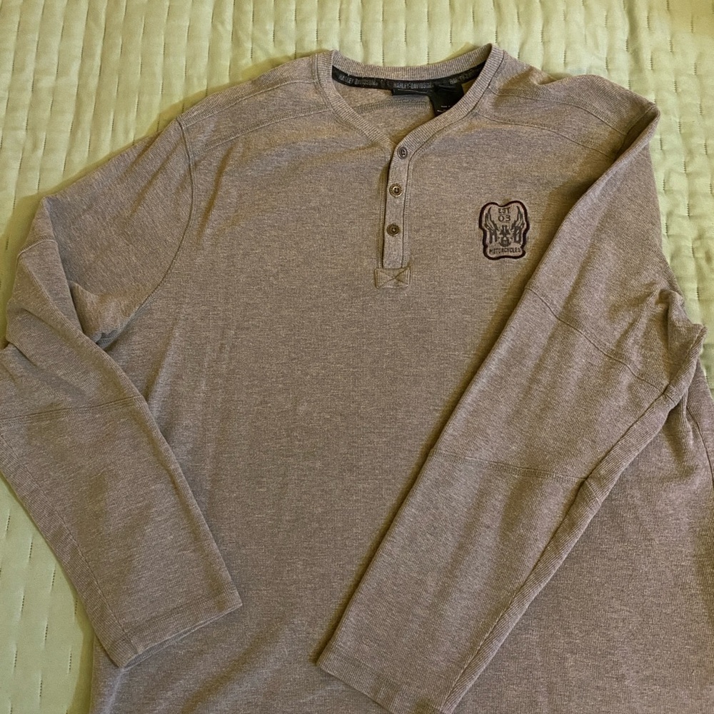 Harley Davidson 3 button Henley